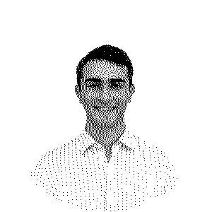 Dithered headshot of Jacob Strieb